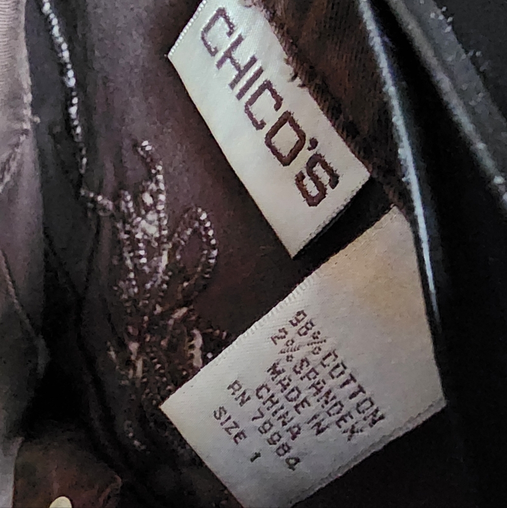 Chico's Dark Gray Embellished Utility Jacket - Picture 3 of 5